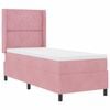vidaXL Boxspringbett mit LED-Lichtleisten Rosa 80 x 200 cm Samt