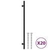 vidaXL M&ouml;belgriffe 20 Stk. Schwarz 320 mm Edelstahl