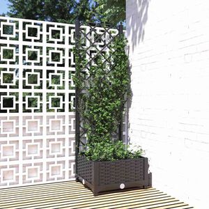 vidaXL Garten-Pflanzgef&auml;&szlig; mit Spalier Schwarz 40 x 40 x 121,5 cm PP