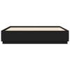 vidaXL Bettgestell mit LED Schwarz 200x200 cm Holzwerkstoff