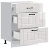 vidaXL K&uuml;chenunterschrank &bdquo;Lucca&ldquo; Hochglanz-Wei&szlig; Holzwerkstoff