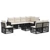 vidaXL Gartensofa-set 9 stk. Schwarz und Cremewei&szlig; Poly-Rattan