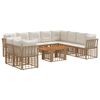 vidaXL Gartensofa-set 11 stk. Nat&uuml;rlich und Cremwei&szlig; Poly-Rattan