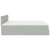 vidaXL Ottoman-Bett mit Matratzen & LEDs Hellgrau 200x200 cm Samt