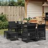 vidaXL 9-tlg. Garten-Essgruppe mit Kissen Schwarz Poly Rattan