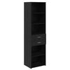 vidaXL Highboard Schwarz Eichen-Optik 50 x 42,5 x 185 cm Holzwerkstoff