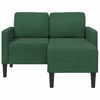 vidaXL 2er-Sofa mit Chaiselongue L-Form Dunkelgr&uuml;n 125 cm Leinen
