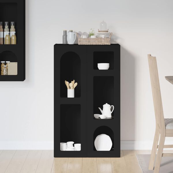 vidaXL Sideboard Schwarz 59 x 35 x 100,5 cm Holzwerkstoff