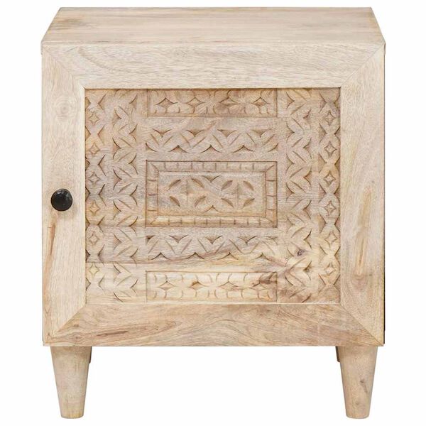 vidaXL Nachttisch Beige 40 x 33 x 46 cm Massivholz Akazie