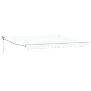 vidaXL Einziehbare Markise Wei&szlig; 400 x 300 cm Polyester und Aluminium