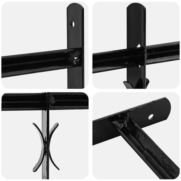 vidaXL Fenstergitter Schwarz 174 x 45 cm Pulverbeschichteter Stahl