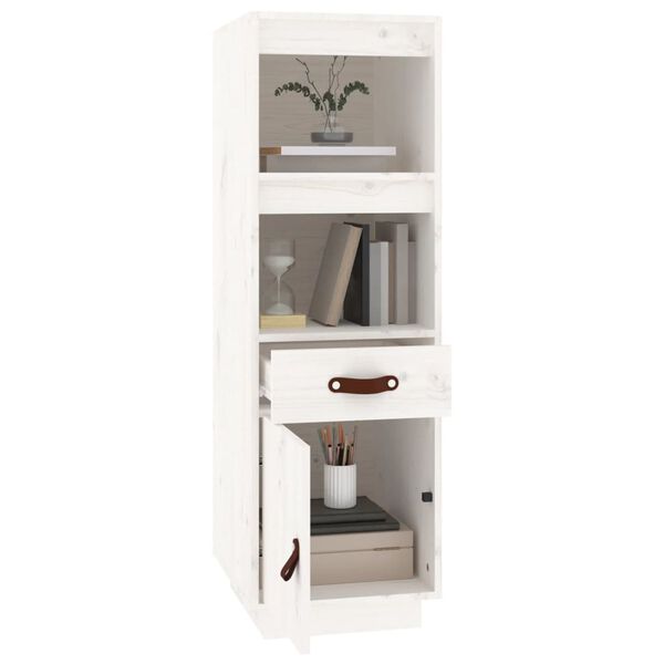 vidaXL Highboard Weiß 34x40x108,5 cm Massivholz Kiefer