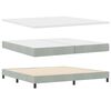 vidaXL Boxspringbett mit Matratze Hellgrau 200 x 200 cm Samt