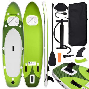 vidaXL SUP-Board-Set Aufblasbar Gr&uuml;n 300x76x10 cm