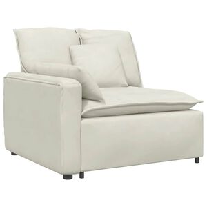 vidaXL Modulares Sofa Endmodul mit Armlehne Kissen Creme 100 cm