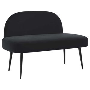 vidaXL Gepolsterte Bank mit R&uuml;ckenlehne Schwarz 110 x 60 x 76 cm Samt