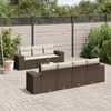 vidaXL 8-tlg. Garten-Sofagarnitur mit Kissen Braun Poly Rattan
