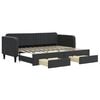 vidaXL Tagesbett Ausziehbar mit Schubladen Schwarz 80x200 cm Samt