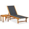vidaXL Sonnenliege mit Tisch Massivholz Akazie und Textilene