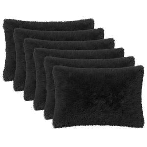 vidaXL Kissen mit Kissen HEERLEN 2 Stk. Schwarz PV Fleece
