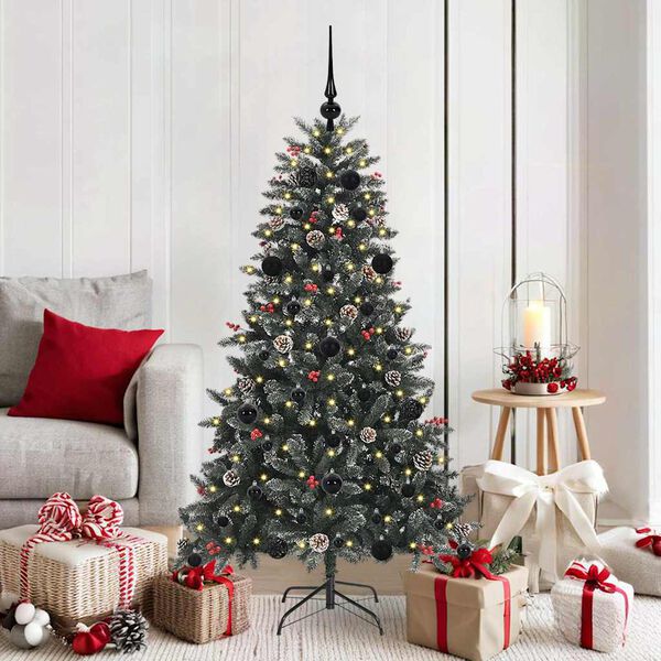 vidaXL K&uuml;nstlicher Weihnachtsbaum Gr&uuml;n 150 cm PVC, Plastik und Stahl