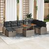vidaXL Garten-Sofa-Set 9 pcs Grau Poly-Rattan