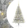 vidaXL K&uuml;nstlicher vorbeleuchteter Weihnachtsbaum Silber 120 cm PET
