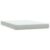 vidaXL Boxspringbett mit Matratze Hellgrau 160x220 cm Samt