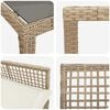 vidaXL Garten Essgruppe 9 pcs Beige Poly-Rattan
