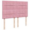 vidaXL Boxspringbett mit Matratze Rosa 140x190 cm Samt