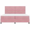 vidaXL Boxspringbett mit Matratze mit Kopfteil Rosa 200 x 200 cm Stoff