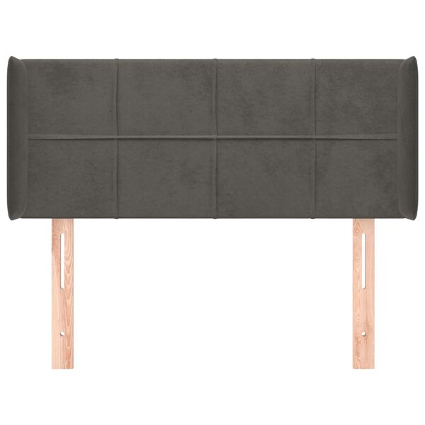 vidaXL Kopfteil mit Ohren Dunkelgrau 83x16x78/88 cm Samt