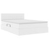vidaXL Aufbewahrungsbett mit Matratze Reinwei&szlig; 140 x 200 cm Kunstleder