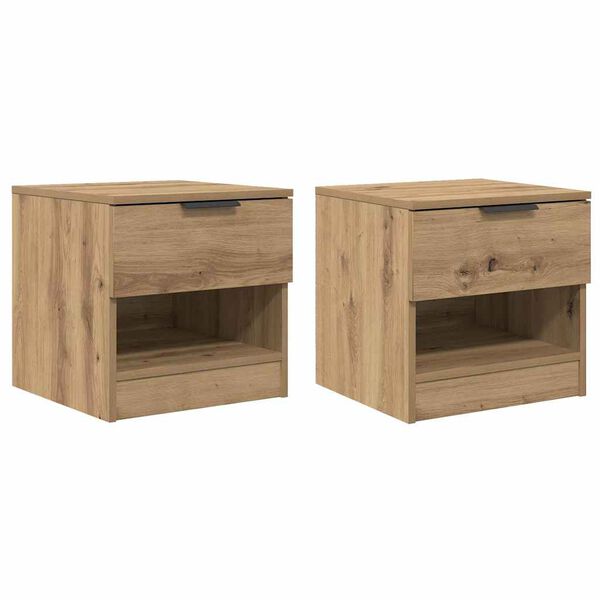 vidaXL Bettschrank 2 pcs Artisan-Eiche 40 x 39 x 40 cm Holzwerkstoff