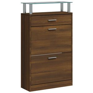 vidaXL Schuhschrank Braun Eichen-Optik 63x24x104 cm Holzwerkstoff