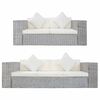 vidaXL 2-tlg. Sofagarnitur mit Auflagen Grau Natur Rattan