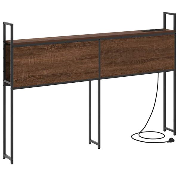 vidaXL Kopfteil mit Stauraum mit Ladestation Braun Eichen-Optik 135 cm