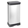 Curver Tretm&uuml;lleimer Deco Rechteckig 50L Silbern