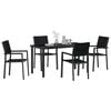 vidaXL Garten Essgruppe 5 pcs Schwarz Pulverbeschichteter Stahl