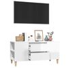 vidaXL TV-Schrank Hochglanz-Weiß 102x44,5x50 cm Holzwerkstoff