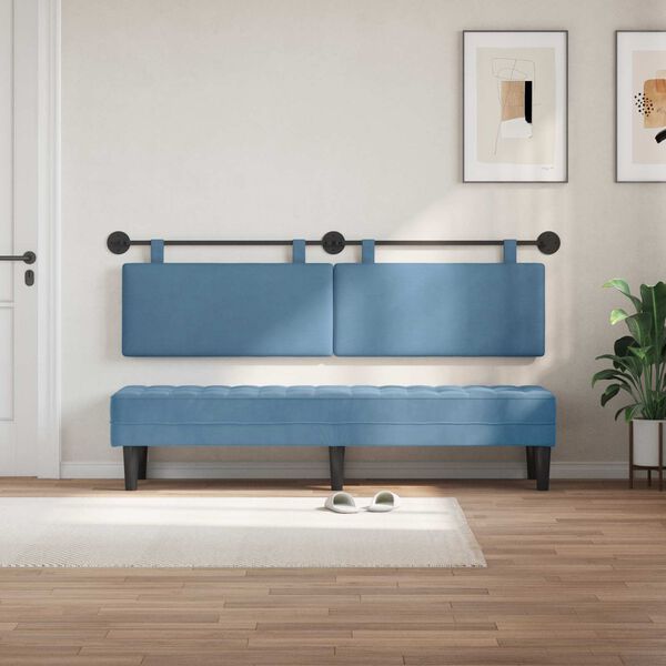 vidaXL H&auml;ngevorderseite Wandmontiert Blau 170 x 55 x 5 cm Cordstoff