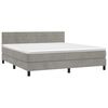 vidaXL Boxspringbett mit Matratze & LED Hellgrau 160x200 cm Samt