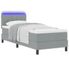 vidaXL Boxspringbett mit Matratze mit LED Hellgrau 80 x 200 cm Stoff