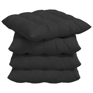 vidaXL Sitzkissen 4 stk. Mikrofaser Schwarz 40 x 40 x 6 cm