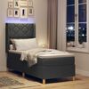 vidaXL Boxspringbett mit Matratze mit LED Grau 80 x 200 cm Stoff