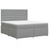 vidaXL Boxspringbett mit Matratze Hellgrau 140 x 200 cm Stoff