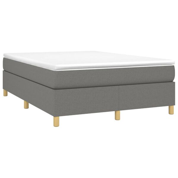 vidaXL Boxspringbettgestell Dunkelgrau 140x190 cm Stoff