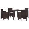 vidaXL Garten Essgruppe 5 pcs Braun Polypropylen