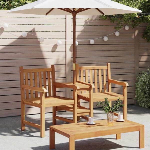 vidaXL Outdoor-Stühle Braun 152 x 63 x 89 cm Teak-Massivholz