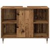 vidaXL Badezimmerm&ouml;bel-Set mit Regal 3 pcs Altholz Holzwerkstoff